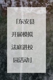 东安县开展模拟法庭进校园活动